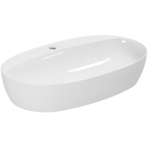 Раковина из сантехнического фаянса Azzurra ELEGANCE ELLA070420CMBI/(ECI70M bi)*1 70х40 накладная цвет белый 1 отверстие под смеситель