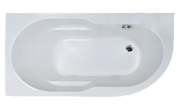 Ванна акриловая Royal Bath AZUR RB614203L 160х80 пристенная асимметричная без каркаса