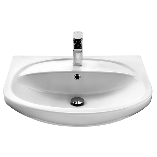 Раковина керамическая Aquaton Стелла 1WH110174 70х50 накладная цвет белый 1 отверстие под смеситель - фото 2