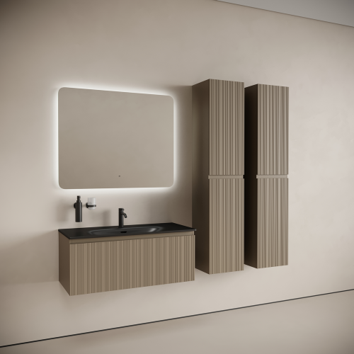 Тумба под раковину Sancos CODE CD100GB 100х50 подвесная цвет бежевый/серый - фото 3