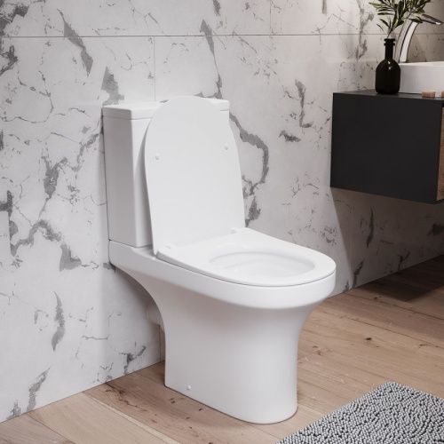 Унитаз напольный с бачком Damixa Skyline DX35C8600SC белый с сиденьем микролифт безободковый каскадный смыв - фото 4