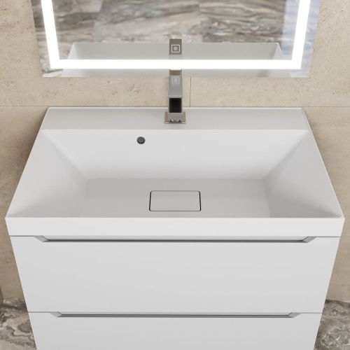 Раковина из искусственного камня Uperwood Classic New 291021025 70х50 полувстраиваемая цвет белый - фото 3