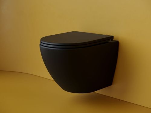 Унитаз подвесной Ceramica Nova METROPOL CN4002TMB черный с сиденьем микролифт безободковый смыв торнадо - фото 2