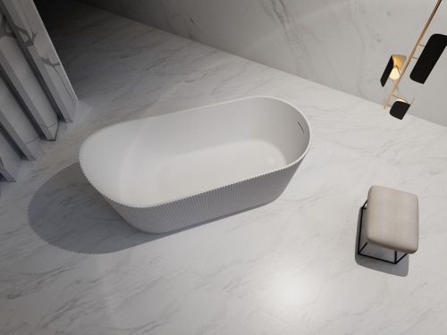 Ванна акриловая Abber AB9445MW 170х80 отдельностоящая овальная с каркасом - фото 3