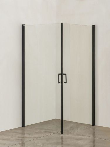 Душевой уголок Orange E04-090TB 90х90 стекло прозрачное профиль черный без поддона - фото 2