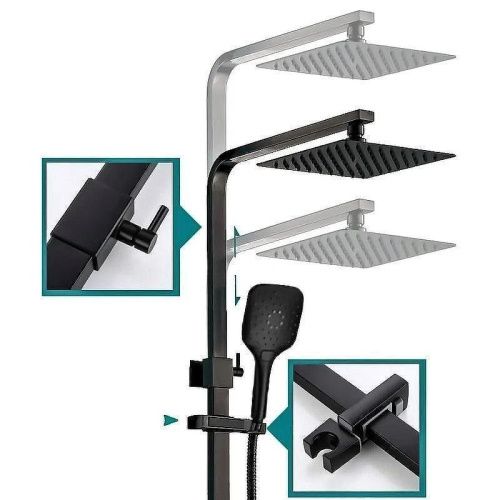 Душевая стойка ALMAes Turia SDI-1808 настенная цвет черный - фото 4