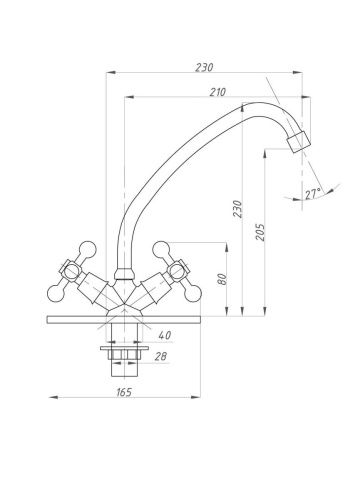 Смеситель для кухни FAUZT FZs-223-32 на мойку хром - фото 3