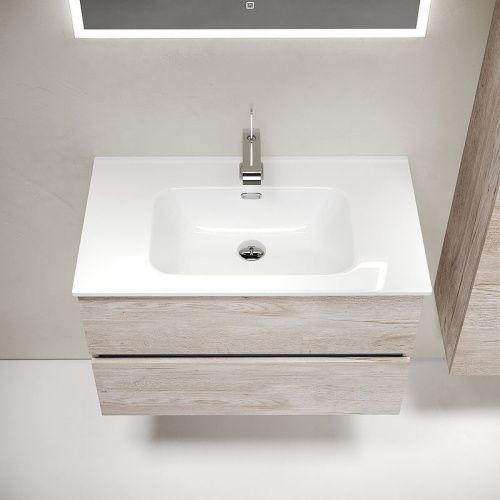 Тумба под раковину Sancos Urban UR80EG 80х50 подвесная цвет коричневый - фото 5