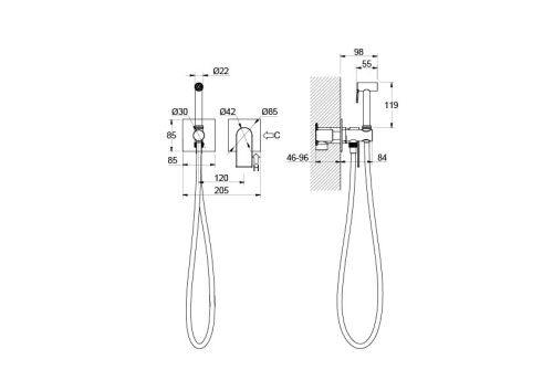 Гигиенический душ Aquatek ЛИРА AQ1420MB черный - фото 3