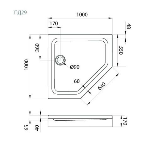 Душевой поддон акриловый Тритон Щ0000056825 100х100 белый с каркасом