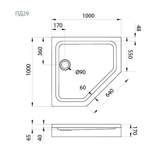 Душевой поддон Тритон Щ0000056825 100х100 акрил белый с каркасом - фото 5