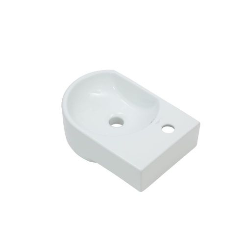 Раковина из сантехнического фарфора Melana 320347L-805 42х27 подвесная цвет белый 1 отверстие под смеситель - фото 5