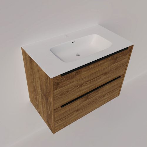 Тумба с раковиной La Fenice TESORO NFNC-01-TES-DKK-80-2-3-80 80х50 подвесная цвет коричневый - фото 5