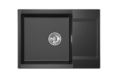 Кухонная мойка Granula 7003, ШВАРЦ 70х50 цвет черный поверхность матовая - фото 2