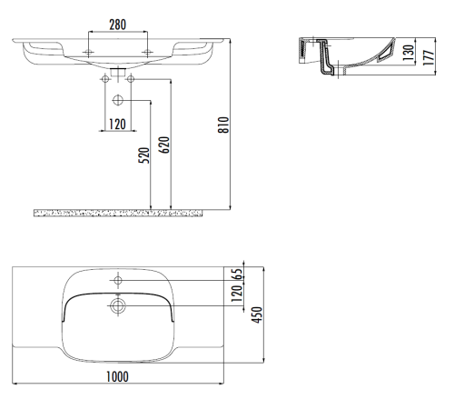 Раковина из сантехнического фарфора Creavit SY100-00SM00E-0000 100х50 накладная цвет черный - фото 2