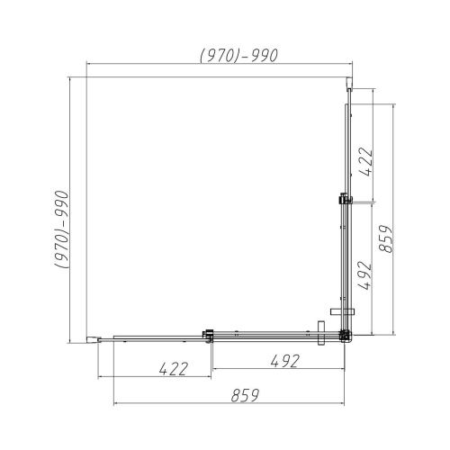 Душевой уголок Vincea Dice VSS-4D100CL 100х100 стекло прозрачное профиль хром без поддона - фото 5
