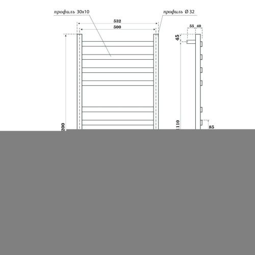 Полотенцесушитель электрический Point Антея PN17852B 55х120 черный - фото 2