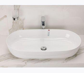 Раковина из сантехнического фаянса Hatria HAPPY HOUR Y8AL01 80х40 накладная цвет белый