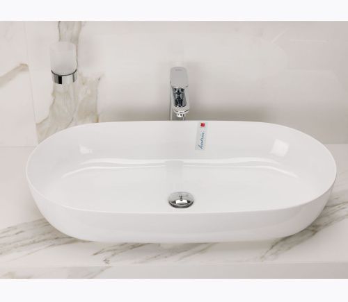 Раковина из сантехнического фаянса Hatria HAPPY HOUR Y8AL01 80х40 накладная цвет белый