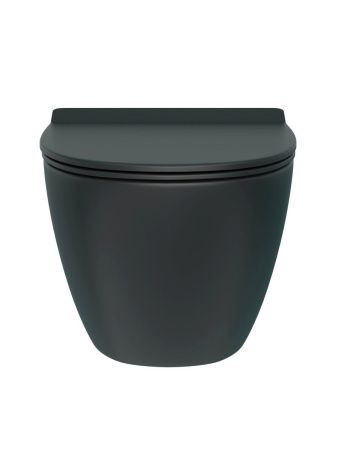 Унитаз подвесной Teymi Lina T40114 черный с сиденьем микролифт безободковый смыв торнадо