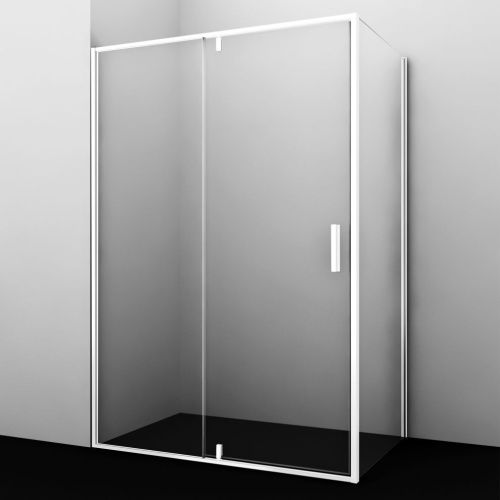 Душевой уголок Wasserkraft 19P10 120х100 стекло прозрачное профиль белый без поддона - фото 3