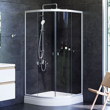 Душевой уголок Am.Pm X-Joy W88E-205-090MT64 90х90 стекло прозрачное профиль хром с поддоном