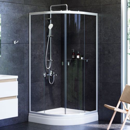 Душевой уголок Am.Pm X-Joy W88E-205-090MT64 90х90 стекло прозрачное профиль хром с поддоном