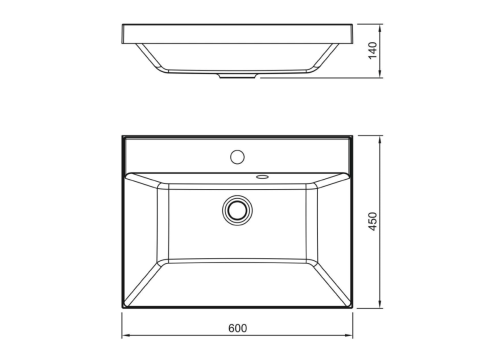 Раковина из искусственного камня СанТа Астория60 60х50 накладная цвет белый - фото 2