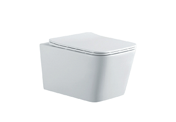 Унитаз подвесной Aquatek ЛИБРА NEW AQ0530N-00 белый с сиденьем микролифт безободковый каскадный смыв