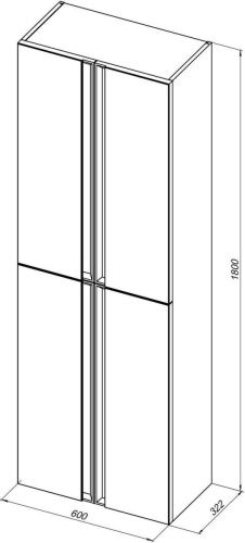 Шкаф-пенал Allen Brau Eclipse 2.0 1.E1006.WM 2.0 60х180 подвесной цвет белый - фото 4