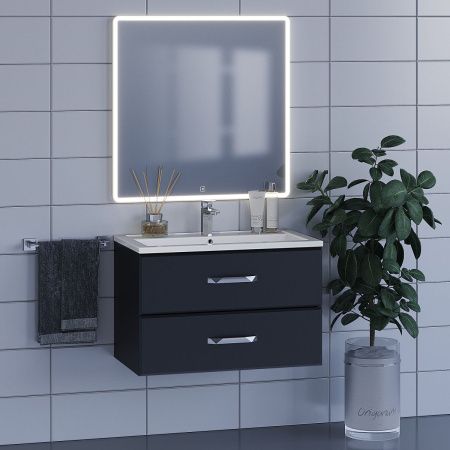 Тумба под раковину Uperwood Foster 291020517 80х50 подвесная цвет черный