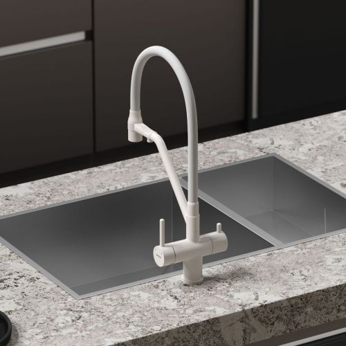 Смеситель для кухни Sancos Dora SC4003MW на мойку белый - фото 4