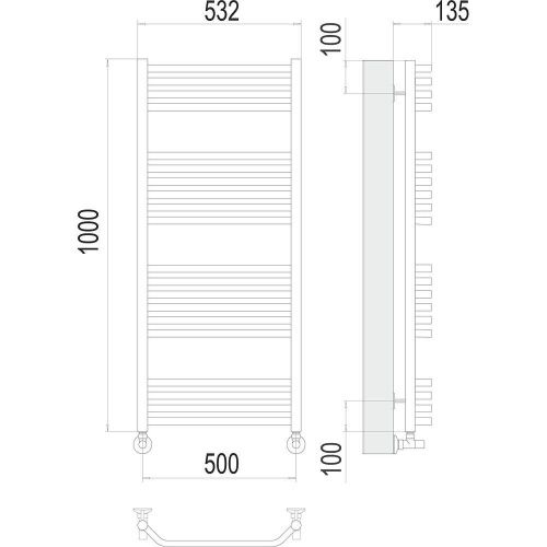 Полотенцесушитель водяной Terminus 4670078529541 55х100 хром - фото 3