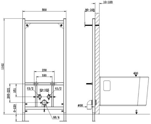 Инсталляция для биде сантехническая CHARUS TORRE BIANCA BD.300.01 - фото 2