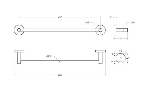 Полотенцедержатель Cezares RELAX RELAX-TH-50-GM - фото 2