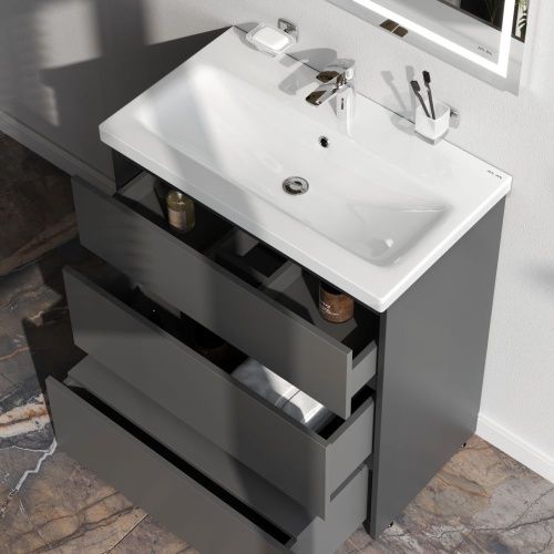 Тумба под раковину Am.Pm Gem S M91FSX0752GM 80х40 напольная цвет серый - фото 4