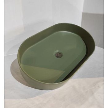 Раковина керамическая White Ceramic Blade W0527VA 60х40 накладная цвет зеленый