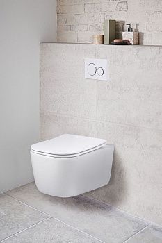 Унитаз подвесной Vincea Core VT1-28 белый с сиденьем микролифт безободковый душевой смыв