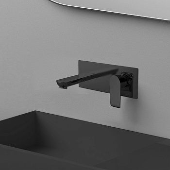 Смеситель для раковины Vincea Esse VBFW-1E1MB встраиваемый в стену черный