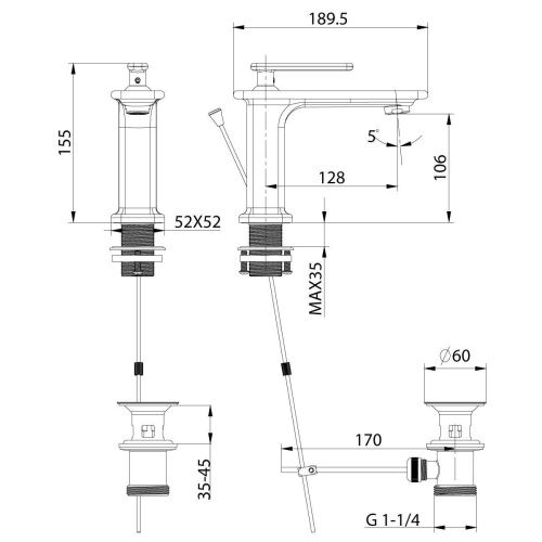 Смеситель LeMark Mista LM6406WG на раковину белый/золото - фото 3