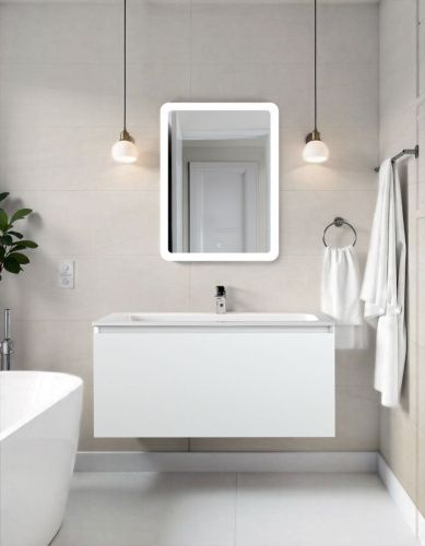 Тумба под раковину Art&Max Latina AM-Latina-1000-1C-SO-BM 100х50 подвесная цвет белый - фото 2