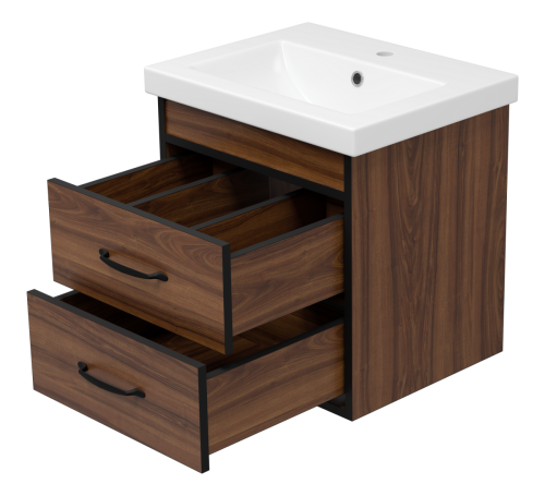 Тумба под раковину Misty Кедр П-Кед09050-011По 50х40 подвесная цвет коричневый - фото 4