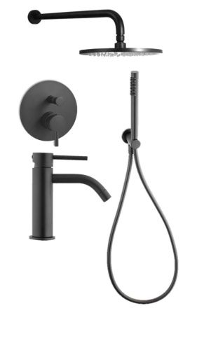 Душевая система Paffoni Light KITLIG015NO071 встраиваемая в стену цвет черный