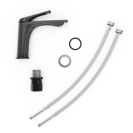 Смеситель Tokito MITSUISHI TOK-MIT-1011GM на раковину вороненая сталь