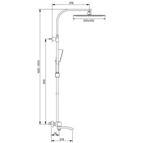 Душевая стойка Gappo G07-6 G2407-60 настенная с термостатом - фото 2