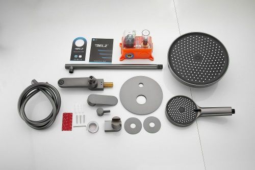 Душевая система Belz B713 B80713-3 встраиваемая в стену цвет оружейная сталь - фото 4