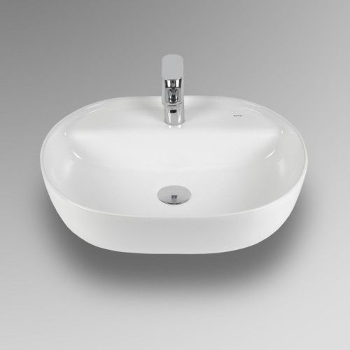 Раковина из сантехнического фарфора Bond Oval S01-500 50х40 накладная цвет белый 1 отверстие под смеситель - фото 5