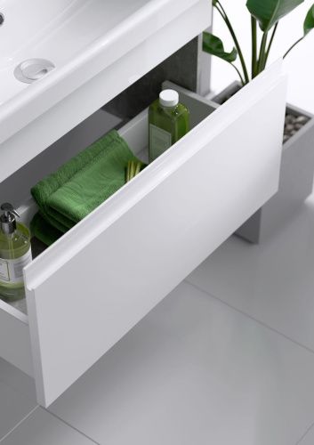 Тумба под раковину Aqwella Y SRT0108BS 80х40 подвесная цвет серый - фото 3