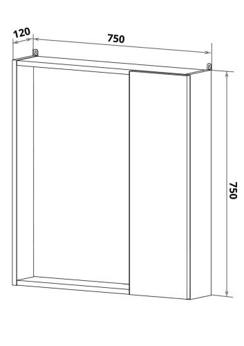 Зеркало-шкаф Runo Манхэттен 00-00001017 80х80 подвесной цвет серый/белый - фото 4