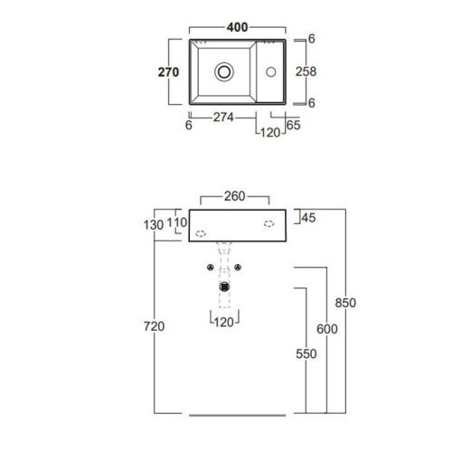 Раковина из сантехнического фаянса Simas Agile AG40 bi*1 40х30 подвесная цвет белый 1 отверстие под смеситель - фото 2